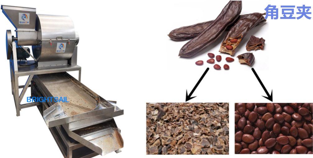 角豆夹去籽机